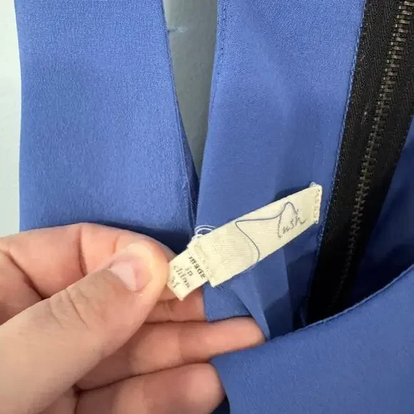 Lush Periwinkle Blue Mini Dress w/ Ruffle Tiers Size Medium - Picture 4 of 7